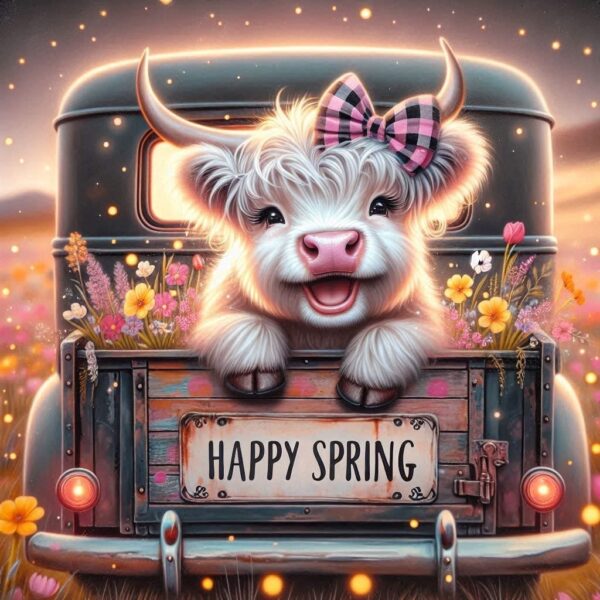 Happy Spring Highland Tumbler